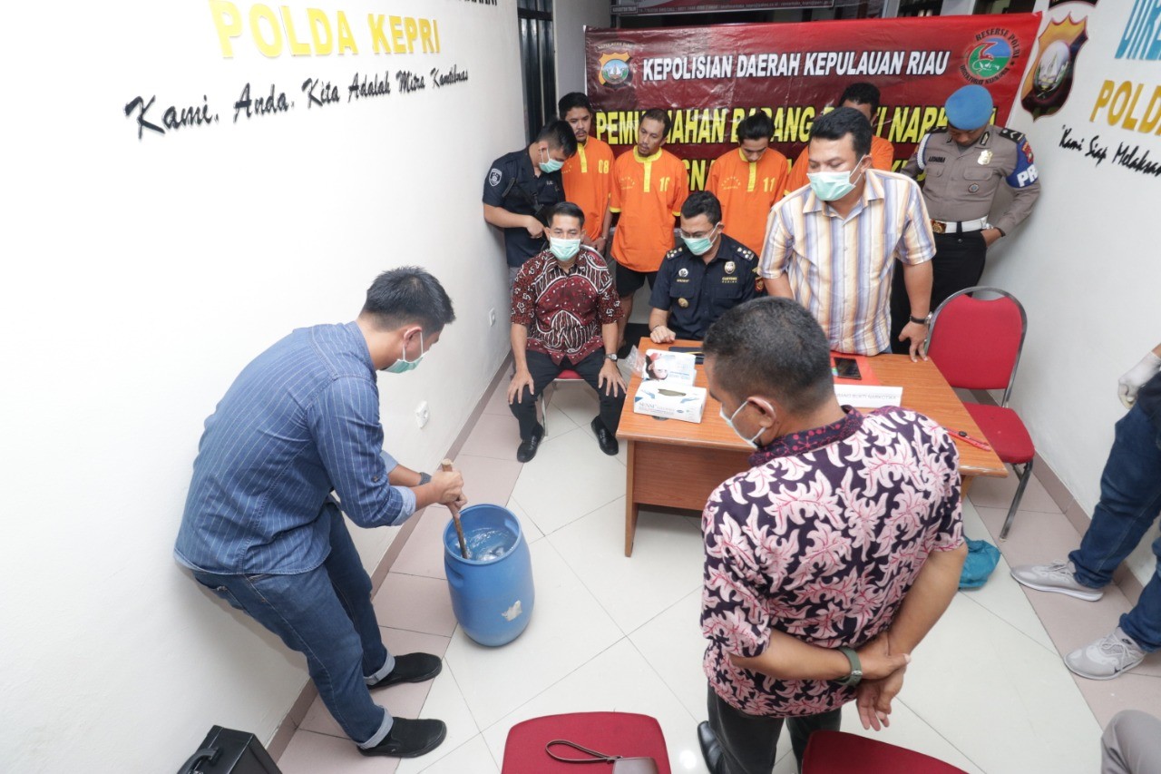 Dit ResNarkoba Polda Kepri Musnahkan Barang Bukti Sabu Sebanyak 524,71 Gram