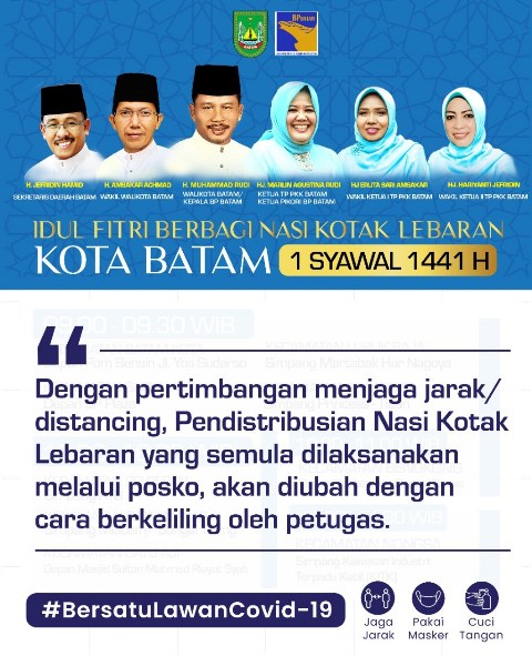 Demi Sosial Distancing, Walikota Bagikan Nasi Kotak Idul Fitri Langsung ke Rumah