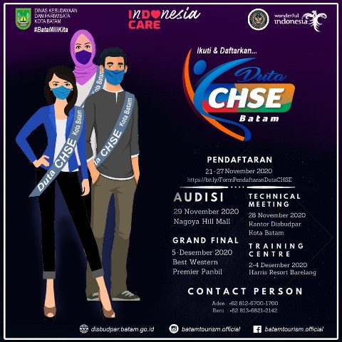 Masih Ada Waktu Pendaftaran, Disbudpar Batam Mencari Duta CHSE Batam