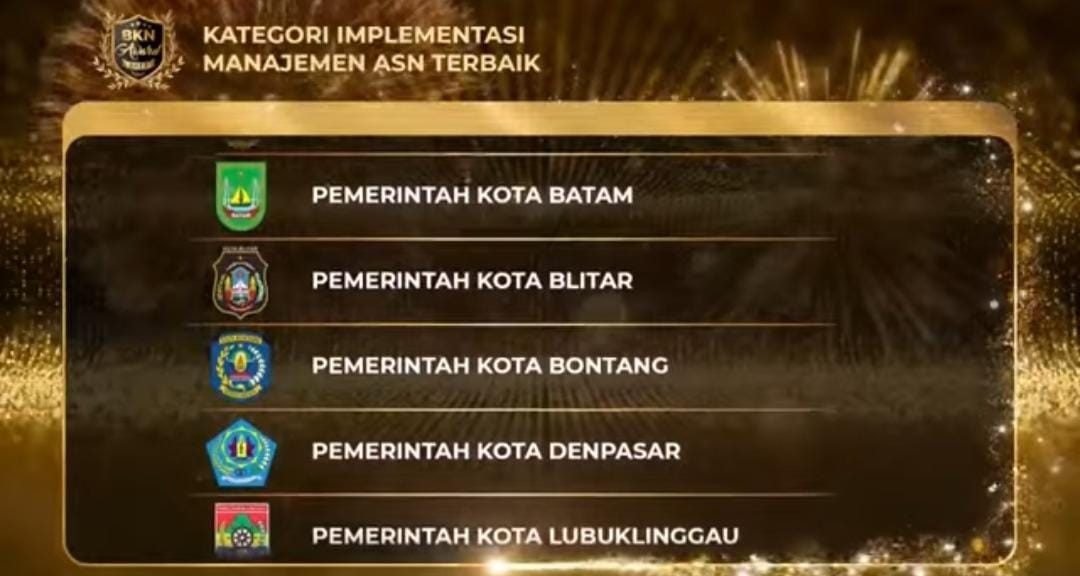 Rudi Ukir Prestasi Lagi, Batam Borong 4 Penghargaan di Ajang BKN Award 2022