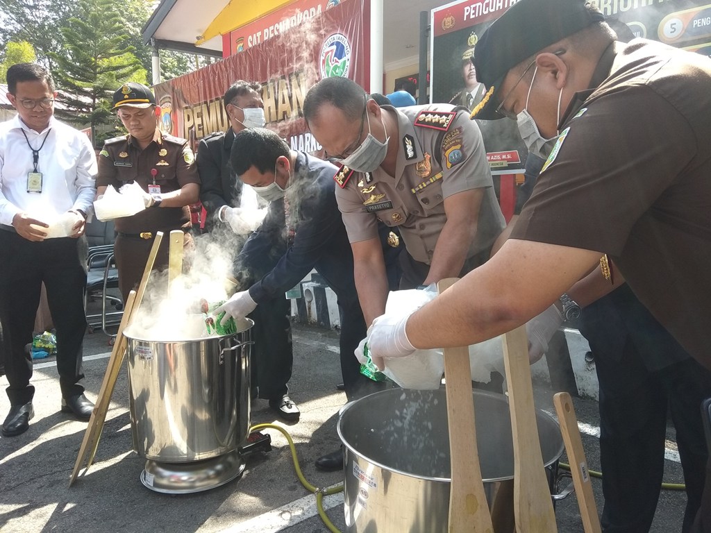 Pemusnahan Barang Bukti Narkotika oleh Satuan Reserse Narkoba Polresta Barelang
