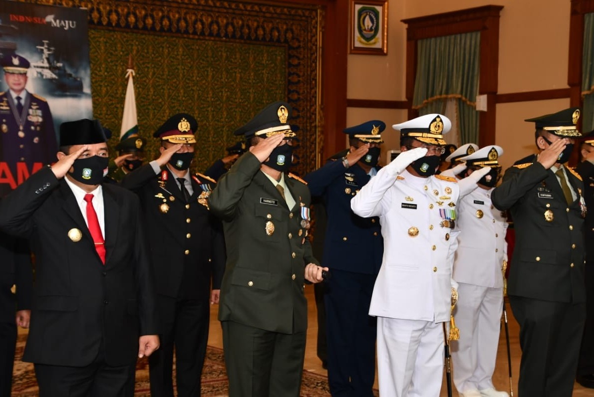 Danrem 033 WP Ikuti Upacara Secara Virtual, Peringati HUT TNI ke 75