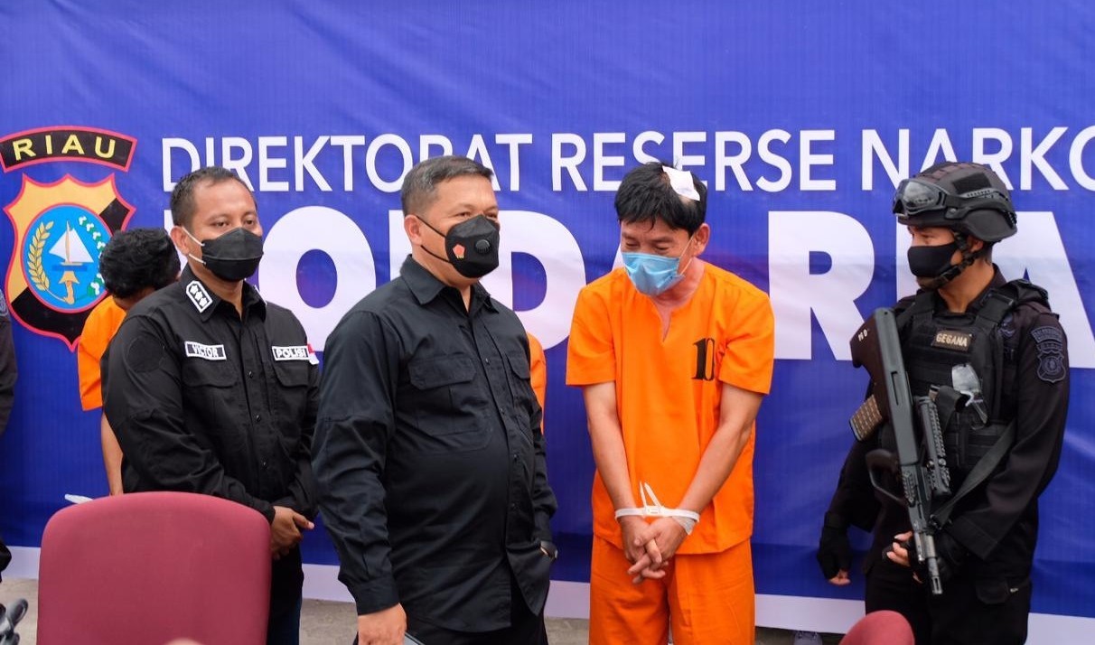 Polda Riau Kembali Berhasil Ungkap Peredaran Narkoba Jenis Sabu 36 Kg dan Amankan 5 Tersangka