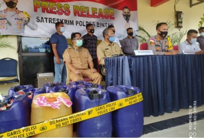 Polres Bintan dan Tim Satgas Migas Tangkap Penyalahgunaan BBM Jenis Premium