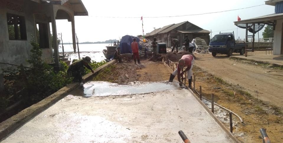 Segini Pencapaian Pengerjaan TMMD ke-114 Kodim TBK di Pulau Parit