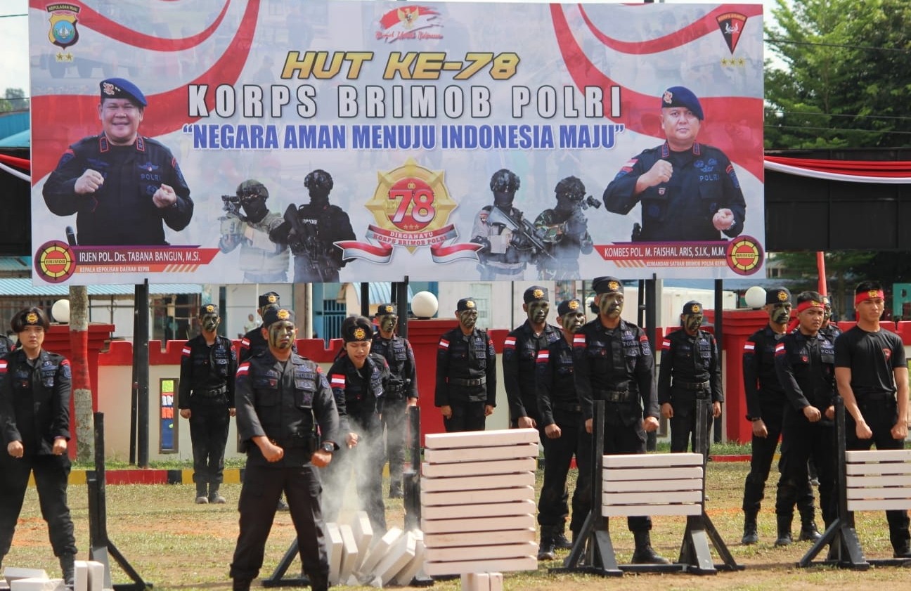 Atraksi Brifit Warriors hingga Markmanship Meriahkan Perayaan HUT ke-78 Korps Brimob Polri di Kepri