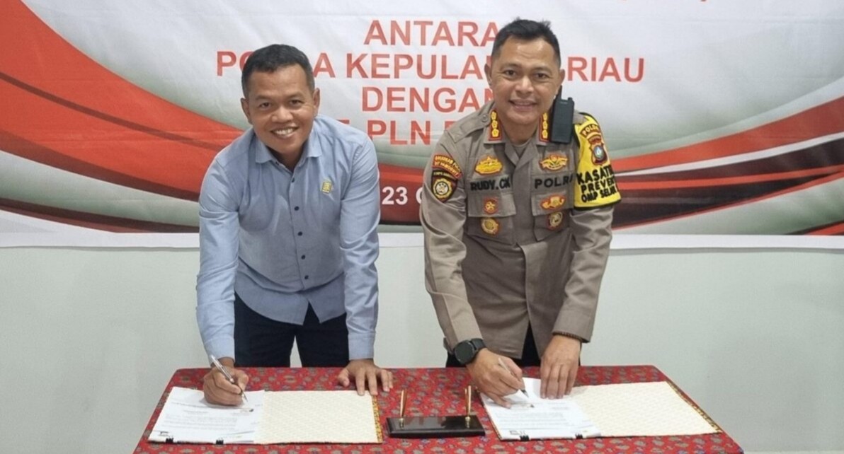 PLN Batam-Ditpamobvit Polda Kepri Tandatangani Pedoman Kerja Teknis