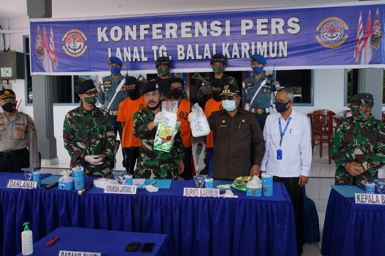 F1QR Lanal Karimun Gagalkan Penyeludupan Sabu 2 Kilo