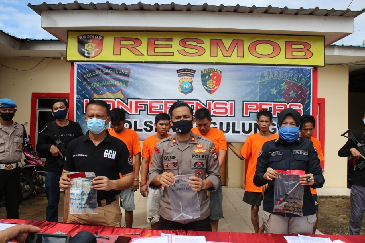 Polsek Sagulung Amankan Lima Pelaku Curanmor, Satu Diantaranya Residivis