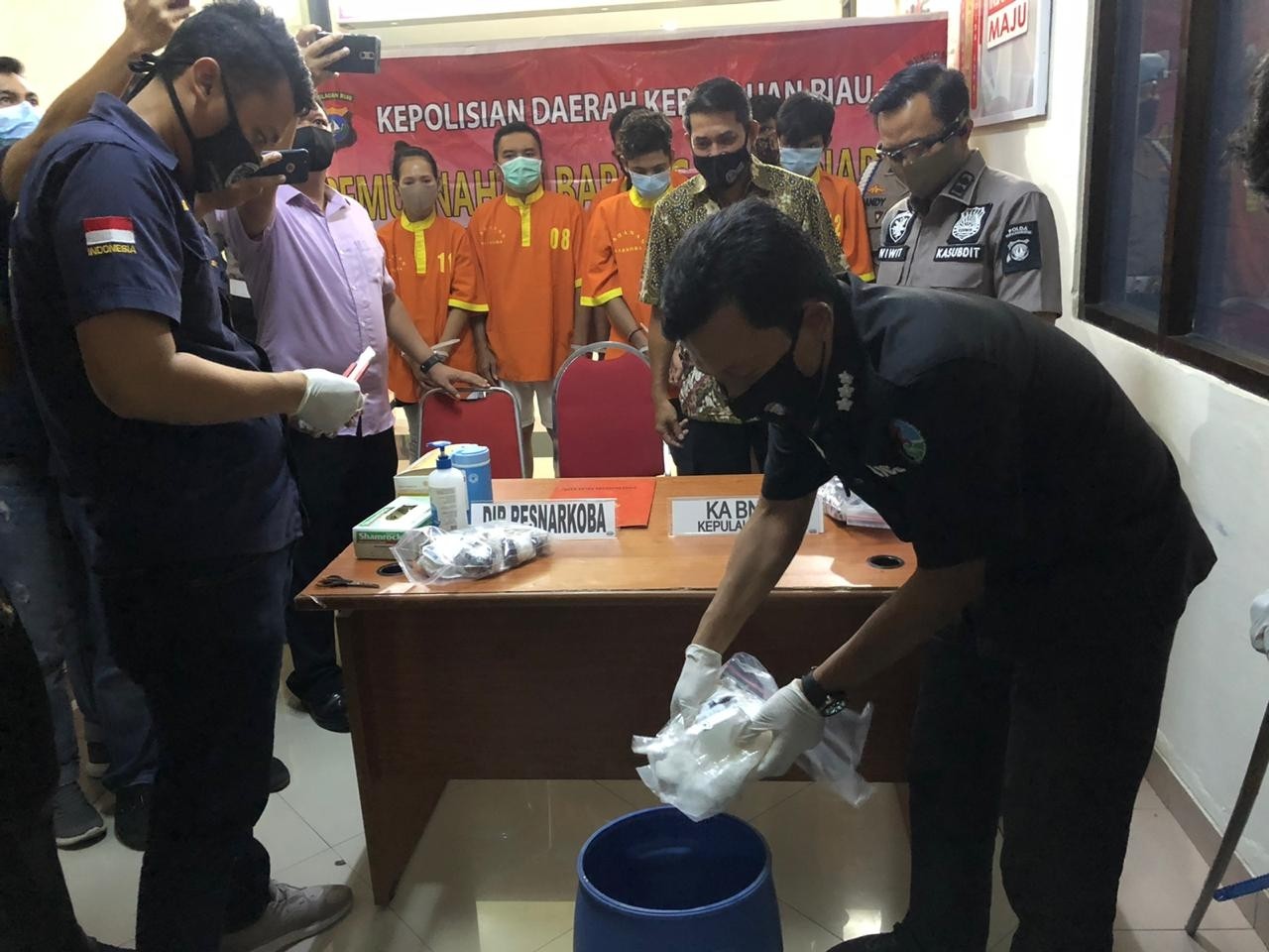Dit Resnarkoba Polda Kepri Musnahkan Barang Bukti Sabu Sebanyak 2.155,06 Gram
