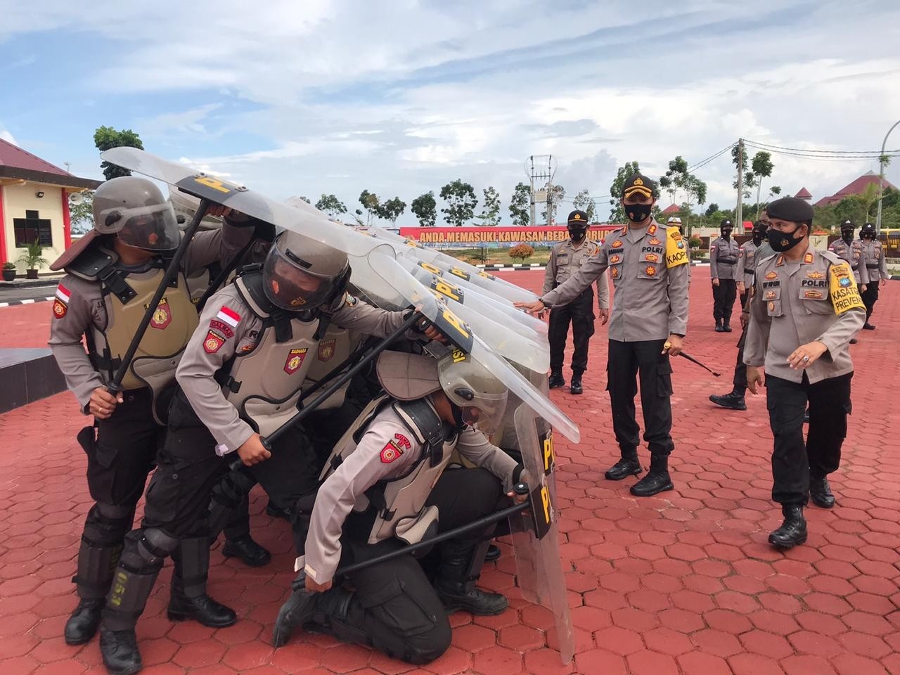 Uji dan Tingkatkan Kemampuan, Sat Sabhara Polres Bintan Gelar Latihan Dalmas Jelang Pilkada Serentak 2020