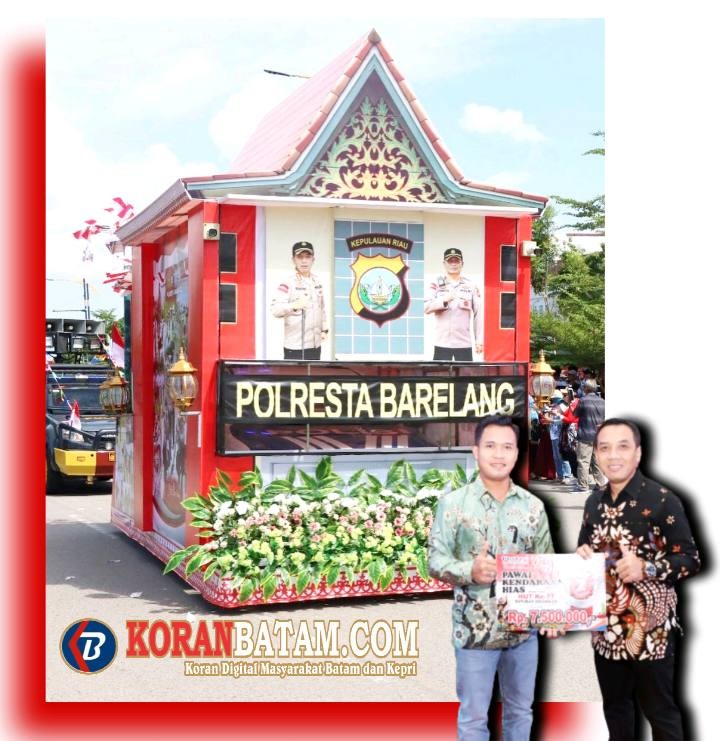 Tahun Ini, Satlantas Polresta Barelang Juarai Lomba Mobil Hias Pawai Pembangunan di Batam