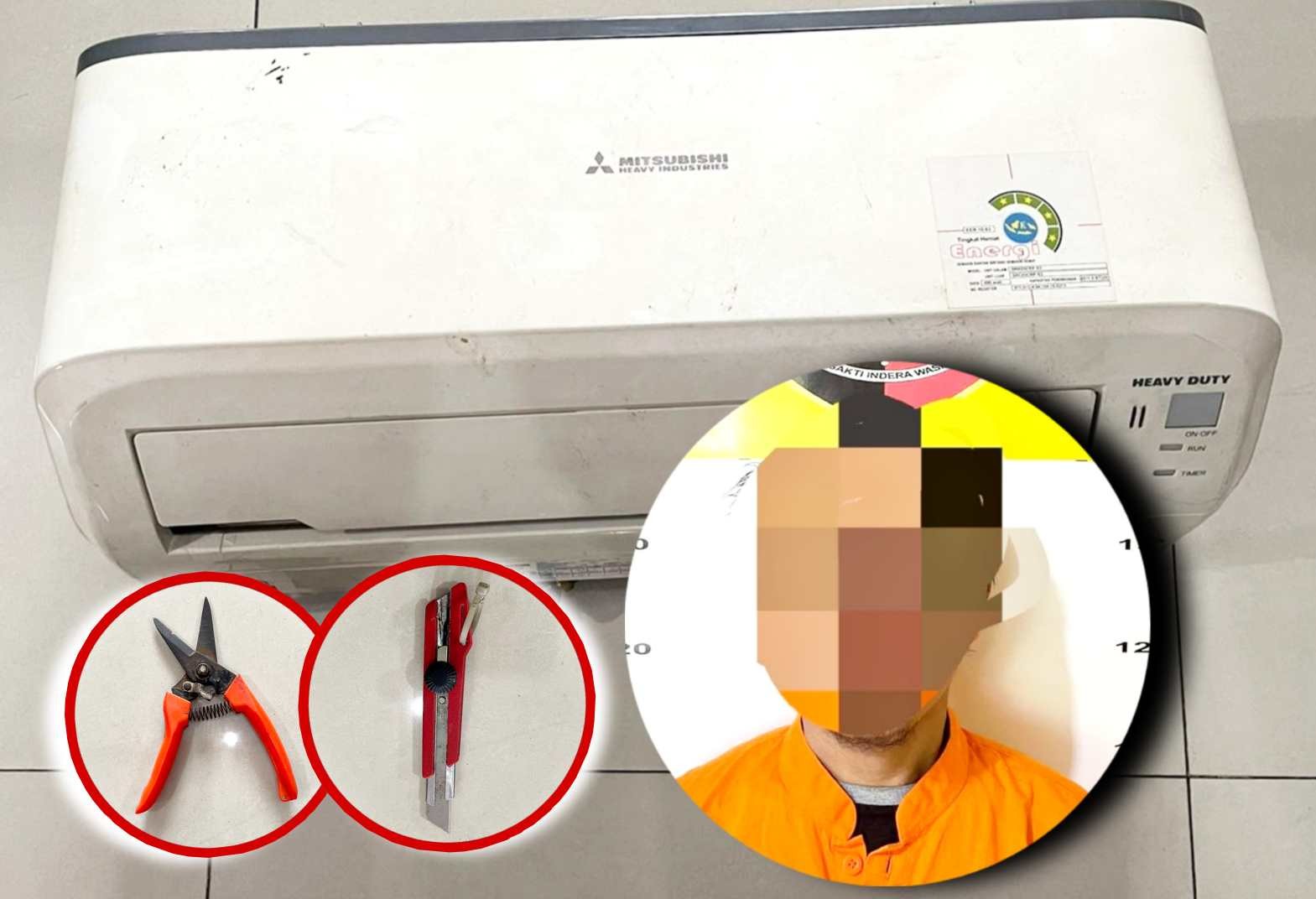 Curi Mesin AC Bermodalkan Gunting Besi, Pemuda di Batam Ditangkap Polisi