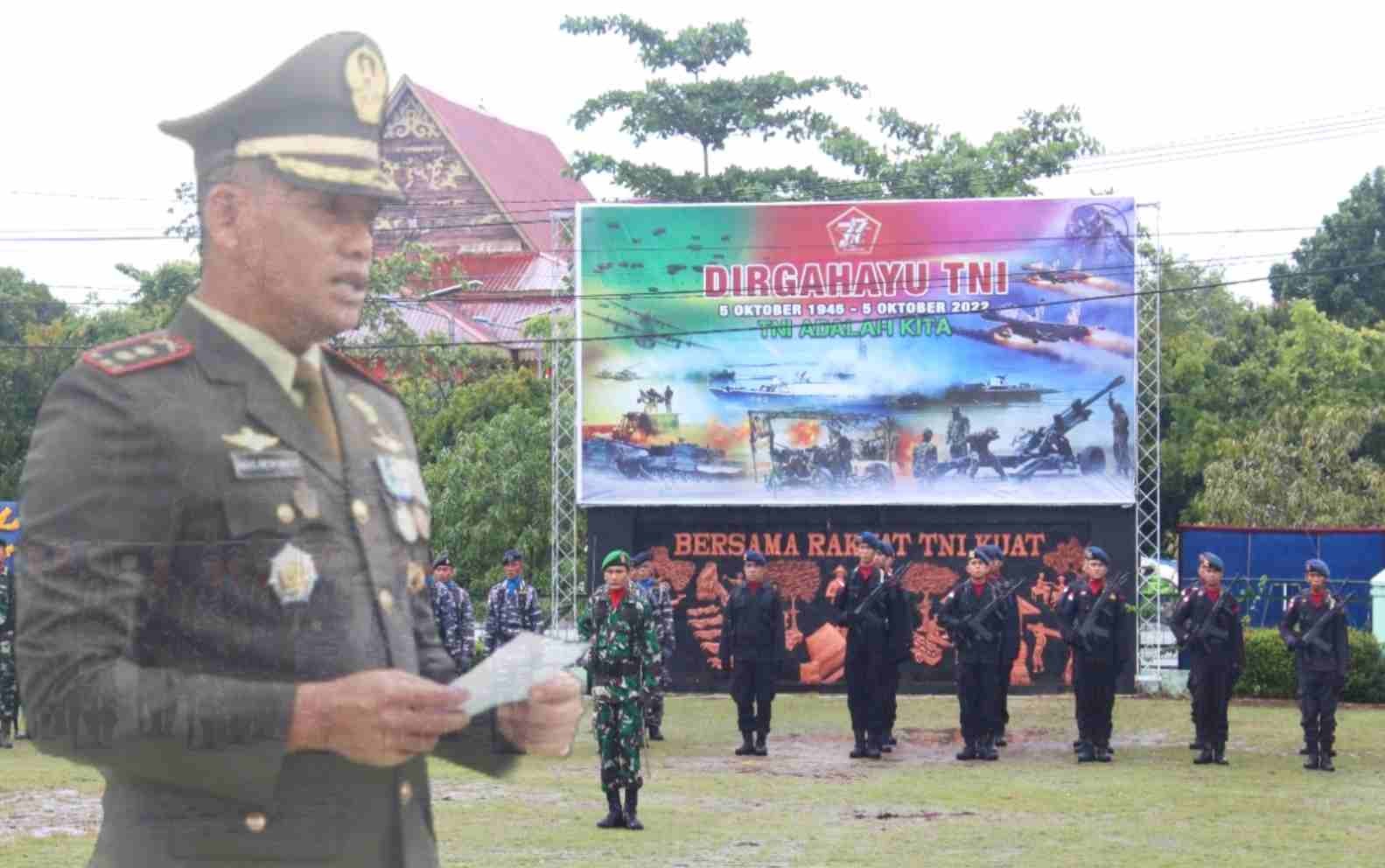 Khidmatnya Upacara Peringati HUT ke-77 TNI di Kodim 0317 Karimun
