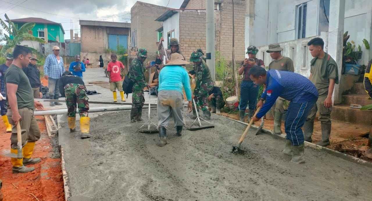 Pengerjaan Fisik di Kaveling Saraya Sambau Berlanjut, Satgas TMMD 116 Semakin Intens