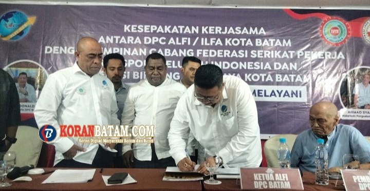 Alfi/Ilfa Batam Teken Nota Kesepakatan dengan Federasi Serikat Pekerja Transport dan Koperasi